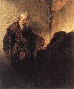 REMBRANDT Harmenszoon van Rijn St Paul at his Writing-Desk oil on canvas